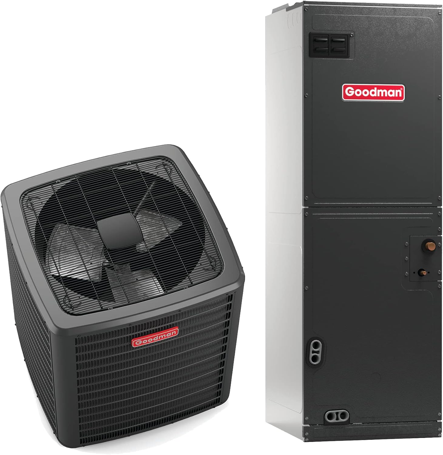 Goodman 2 Ton 14.5 SEER2 Air Conditioning System (9-Speed Motor) - Free Thermostat Included - GSXN402410-AMST24BU14