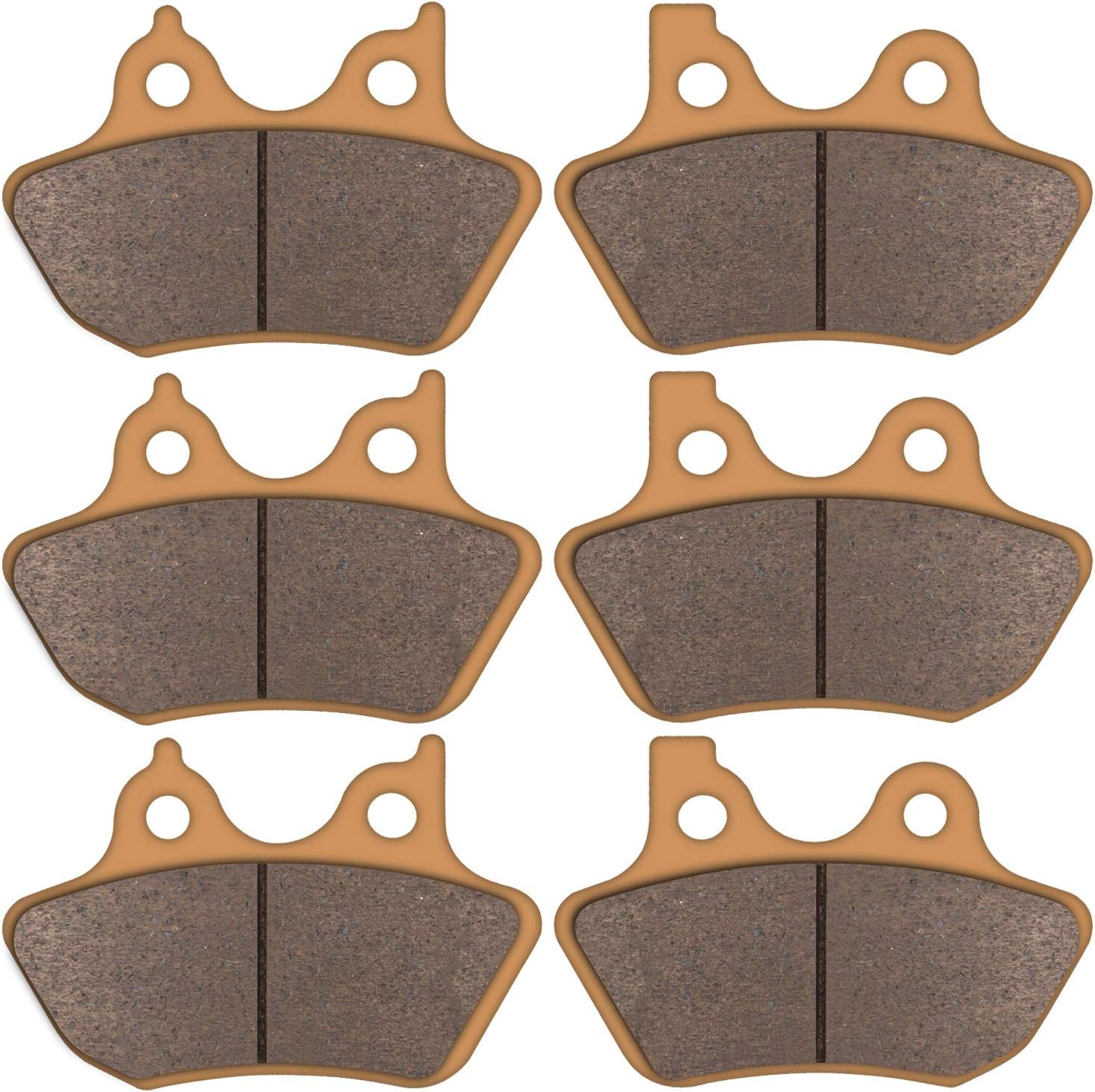 Zinger Brake Pads for Harley Davidson 2000-2007 Electra Glide Ultra Classic Touring FLHTCU-I Road Glide Road King Street Glide Fatboy Dyna Softail Night Train,2 Front&1 Rear Sintered Copper Brake Pad