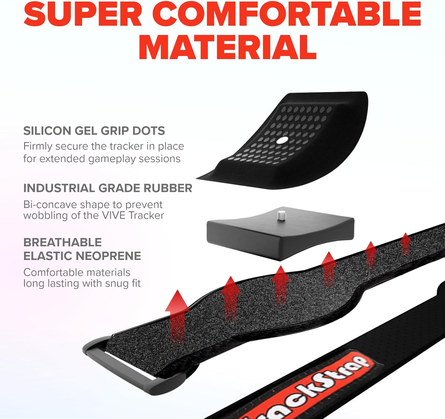 Rebuff Reality Trackstraps for Vive Tracker - Adjustable VR Full Body Tracking Straps, VR Chat Motion Capture, Compatible with Vive Tracker 3.0 2.0 Ultimate, Tundra, (Tracker Sold Separately) Black