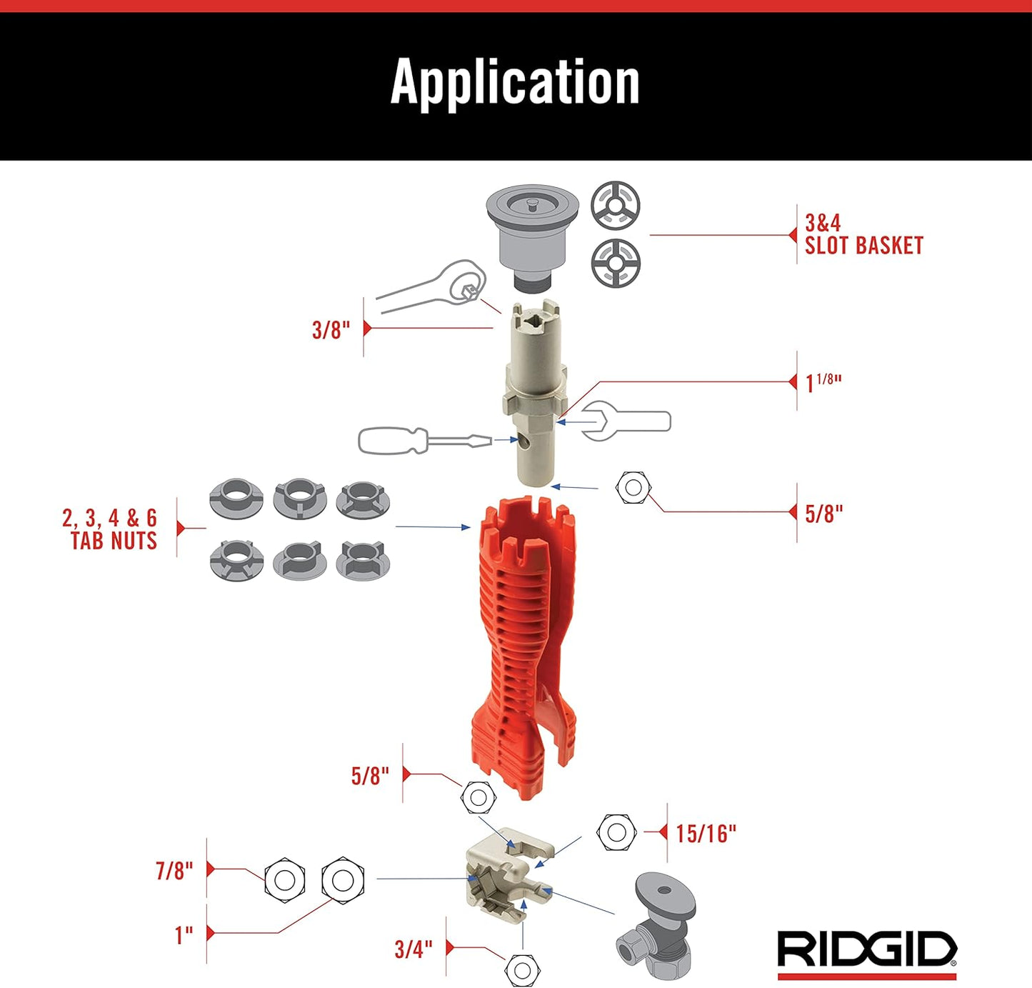 RIDGID 57003 EZ Change Plumbing Wrench Faucet Installation and Removal Tool