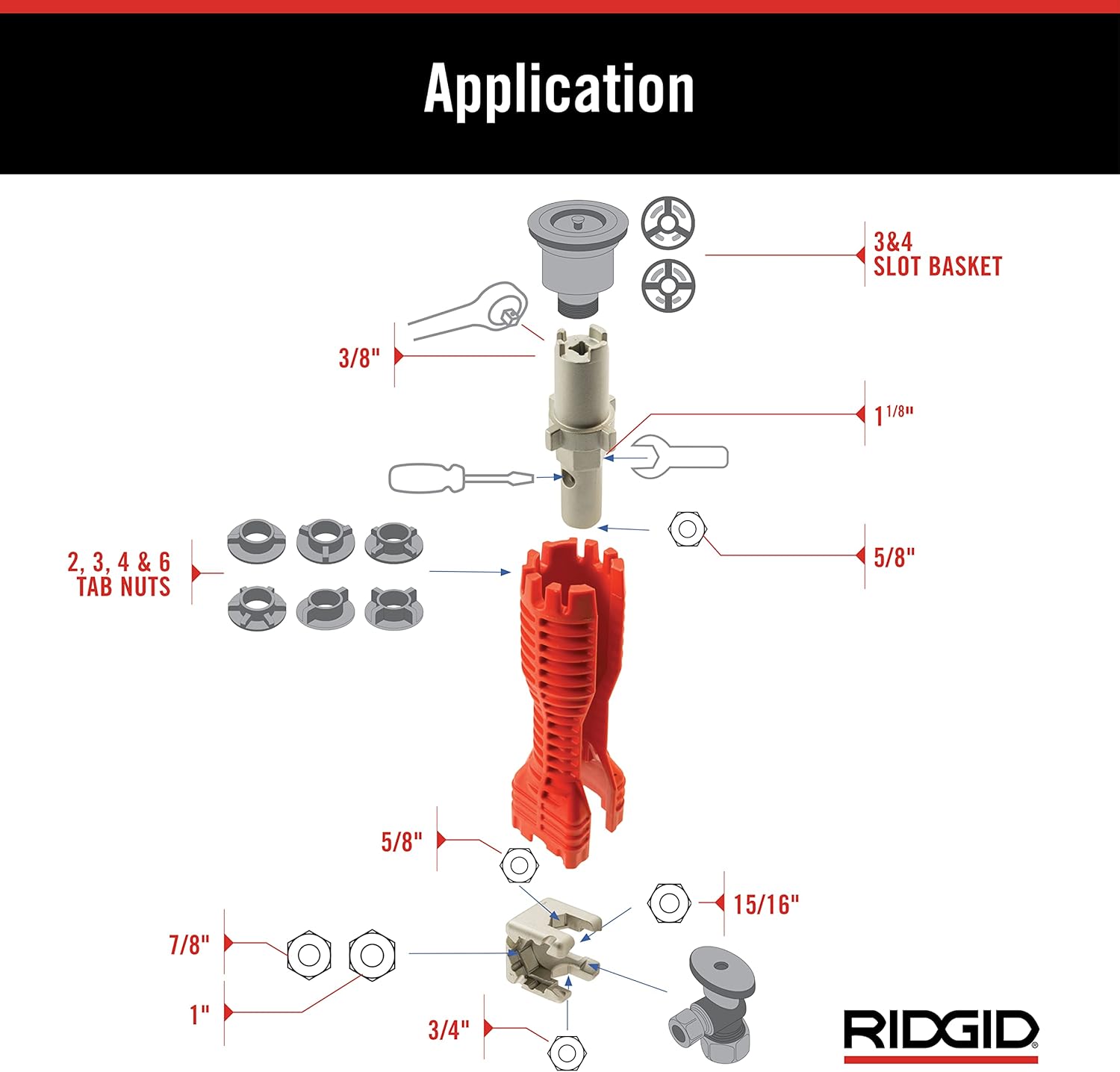 RIDGID 57003 EZ Change Plumbing Wrench Faucet Installation and Removal Tool