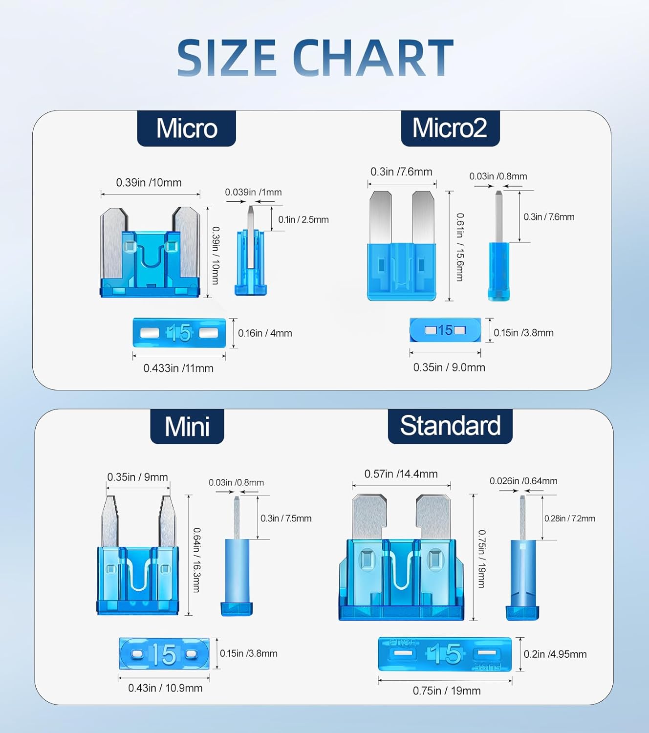 JOREST 360Pcs Car Fuse Assortment Kit, 160 Mini Blade Fuses Automotive + 90 Standard Auto Fuses + 50 Micro Fuse + 60 Micro2 – for RV/Truck/Motorcycle(2A 3A 5A 7.5A 10A 15A 20A 25A 30A 35A 40A)
