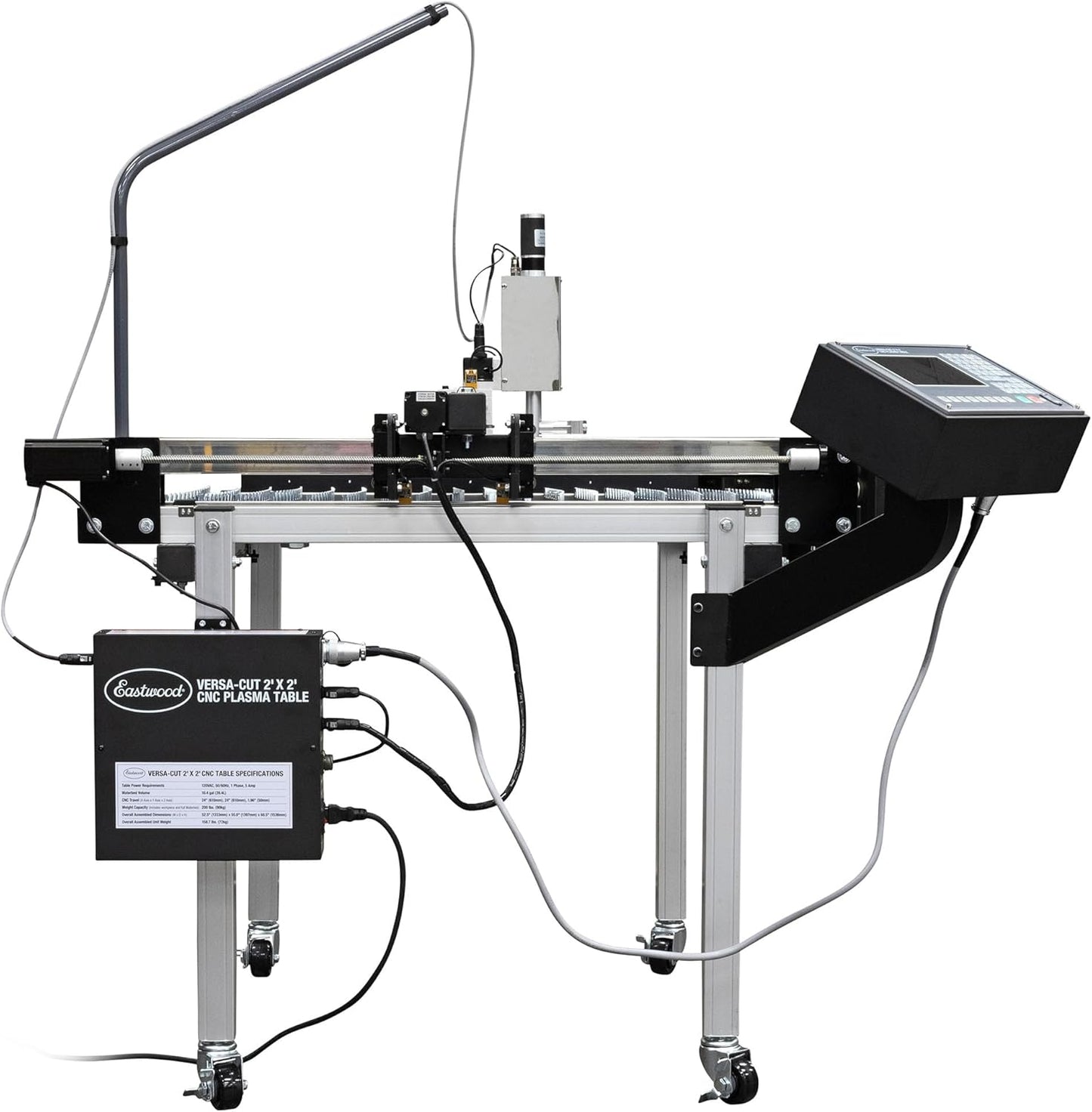 Eastwood Versa-Cut 2'X2' CNC Plasma Table for Plasma Cutter Machine and Metal Cutting Torch Machines | Intuitive LCD Touch Screen Display with CNC Controller & USB Port | 10 Gal Waterbed Capacity
