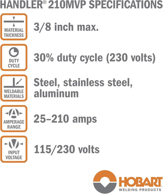 Hobart 500553 Handler 210 MVP MIG Welder - Empower Your Welding with Precision and Power Small
