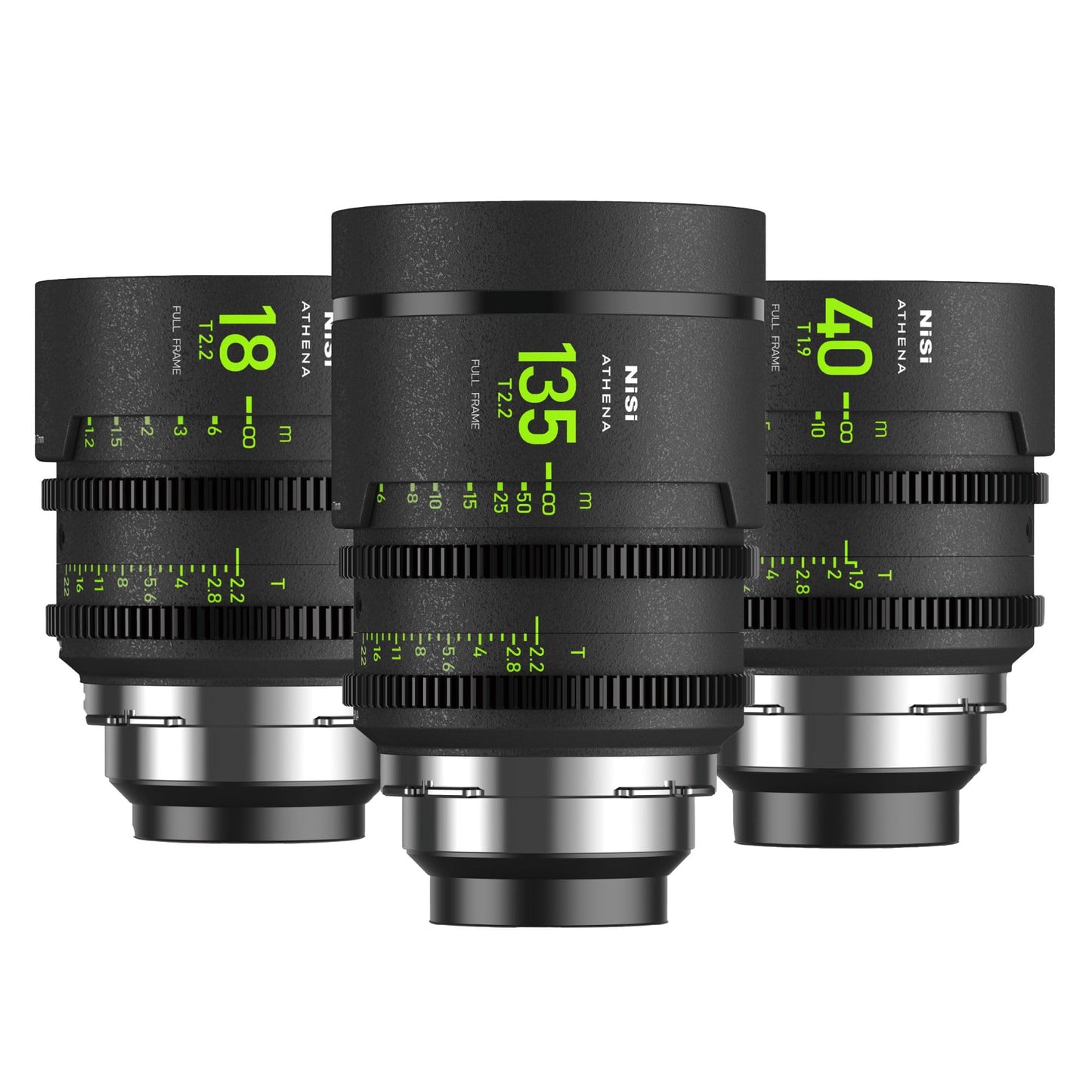 NiSi Athena Prime Full Frame Cinema Lens Master Kit with 8 Lenses 14mm T2.4, 18mm T2.2, 25mm T1.9, 35mm T1.9, 40mm T1.9, 50mm T1.9, 85mm T1.9, 135mm T2.2 + Hard Case (PL Mount)