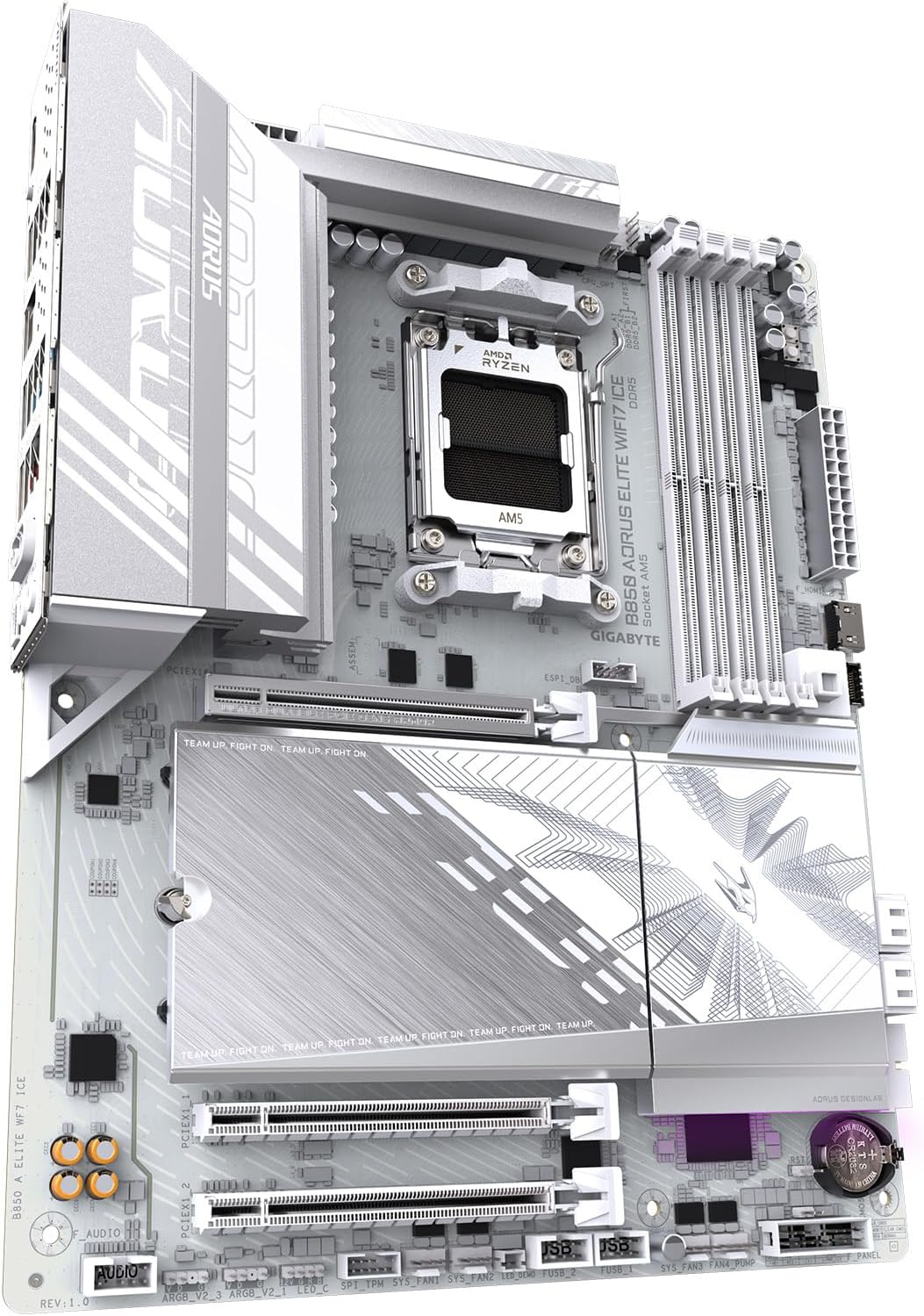 GIGABYTE B850 AORUS Elite WIFI7 ICE AMD AM5 LGA 1718 Motherboard, ATX, DDR5, 3X M.2, PCIe 5.0, USB-C, WIFI7, 2.5GbE LAN, EZ-Latch, 5-Year Warranty