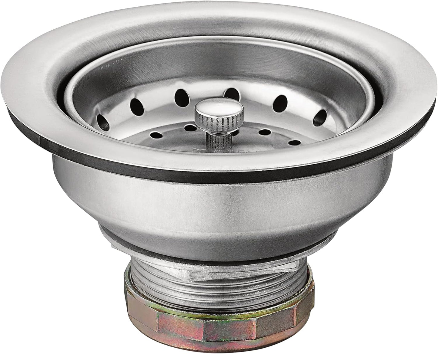 Moen Kitchen Sink Stainless Steel Basket Strainer with Drain Assembly, 3-1/2 Inch Sink Drain Stopper Plug, 22036