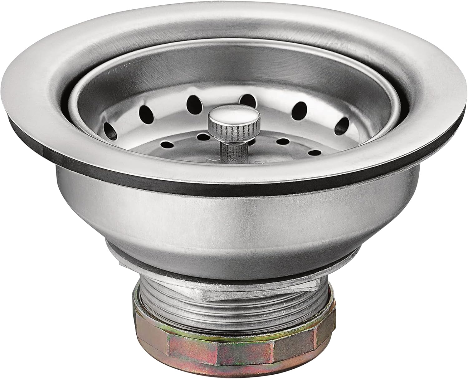 Moen Kitchen Sink Stainless Steel Basket Strainer with Drain Assembly, 3-1/2 Inch Sink Drain Stopper Plug, 22036