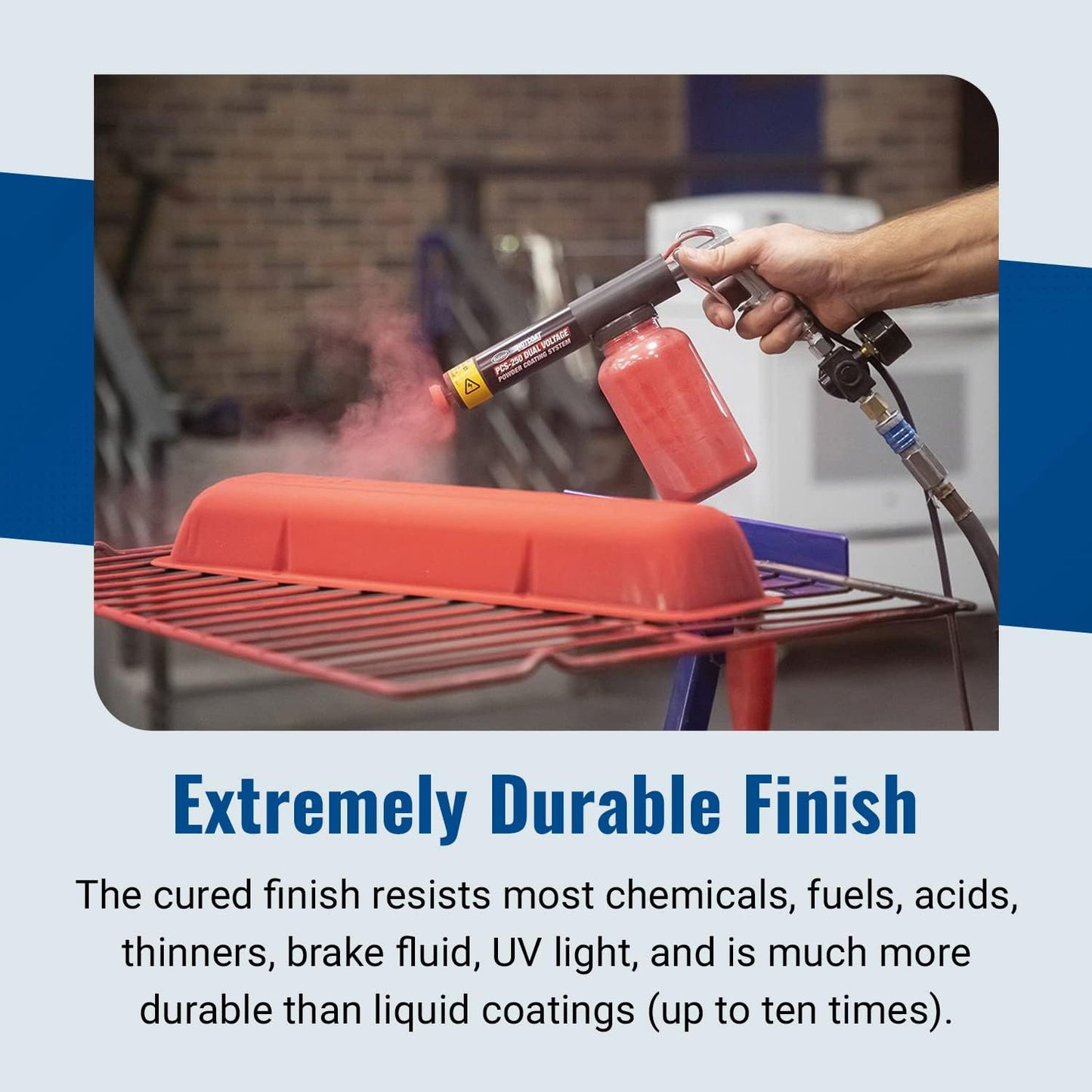 Eastwood Hotcoat PCS-250 Powder Coating System | Innovative Dual Voltage with Minimal Overspray and Larger Ground Clamp | Powder Coating Machine with Clear Bottle