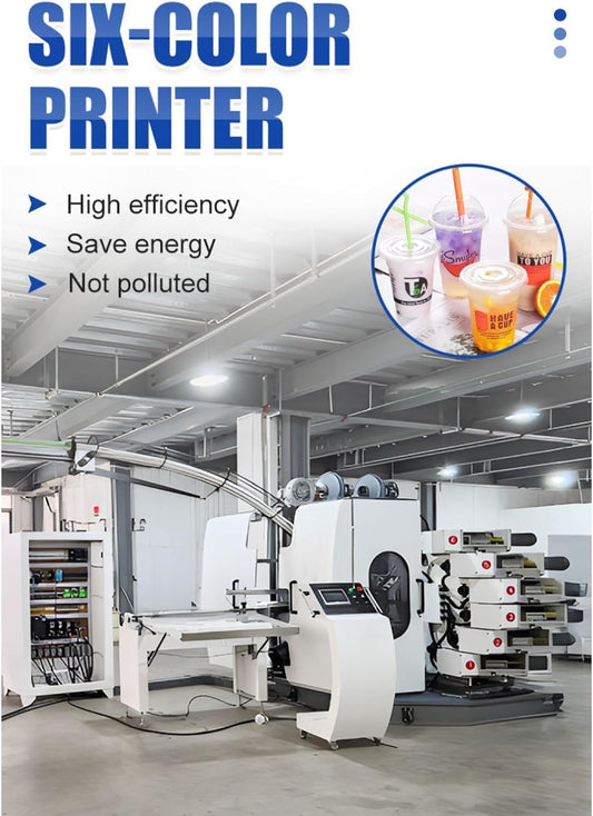 6 Color Plastic Cup Printing Equipment, Smart Control Offset Printer for Drinkware