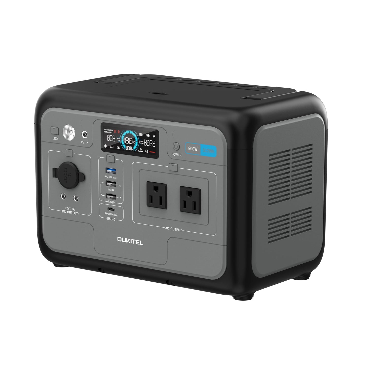 OUKITEL P1000 Plus 1800W Power Station with 200W Solar Panel, 1024Wh Solar Generator with 4 AC Outlets (3600W Peak), 1200W Fast Charging, APP Control Battery Backup for Home, Camping & RVs