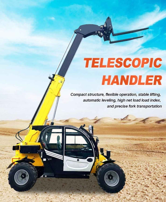 All-Terrain Telescopic Forklift with Extendable Arm – Suitable for Outdoor Construction, Roadwork, and Bridge Material Transport