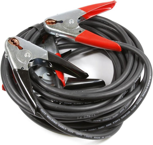 Forney 52877 Jumper Battery Cables, Heavy Duty Booster # 2 with 500 Amp Clamps, 20-Feet,Black And Red