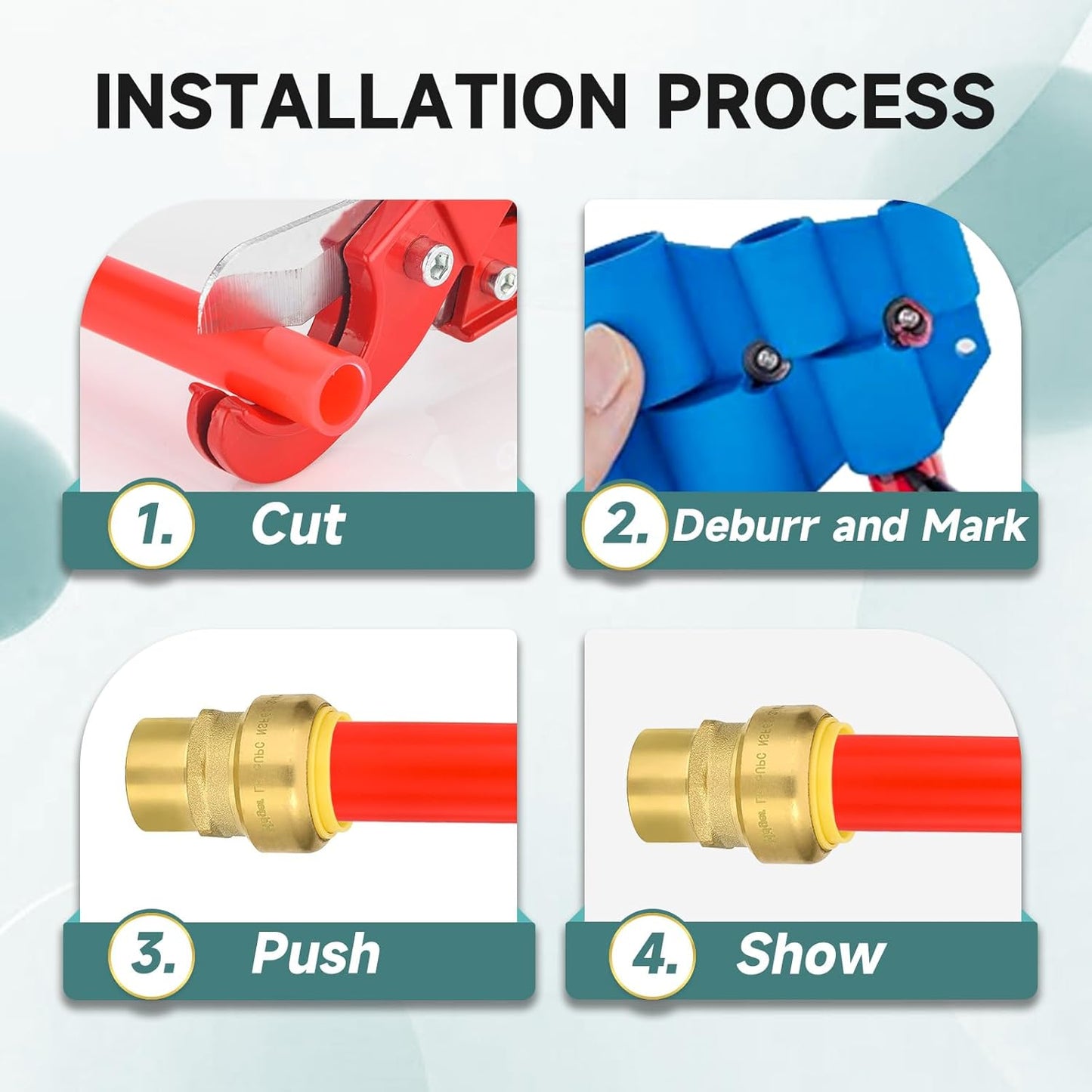 5 PCS Niikappu Push Fit 3/4 Inch x 1/2 Inch Female NPT Brass Adapters Push-Fit Fittings with Disconnect Clip to Connect PEX, Copper, CPVC Pipes