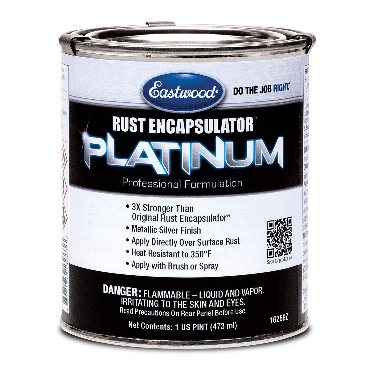 Eastwood Rust Encapsulator Platinum Quart | UV Resistant Aluminum Finish Rust Preventive Coating | Easy Apply High-Tech Formula Automotive Paint to Stop Rust | Rust Remover for Metal Structures