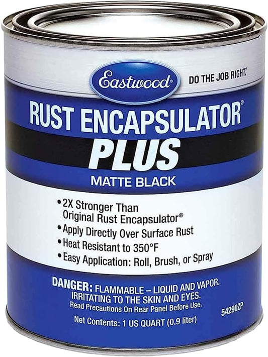 Eastwood Matte Black Rust Encapsulator Plus | Long Lasting Durable Finish 1 Coat Maximum Rust Protection | Heat Resistance up to 350 degrees Fahrenheit | 1 Quart, Matte Black