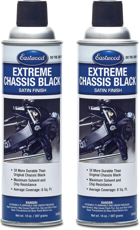 Eastwood Extreme Chassis Black Satin Aerosol Spray Paint | Car and Truck Chassis Frame Paint | Black 14oz Aerosol | 2 Pack