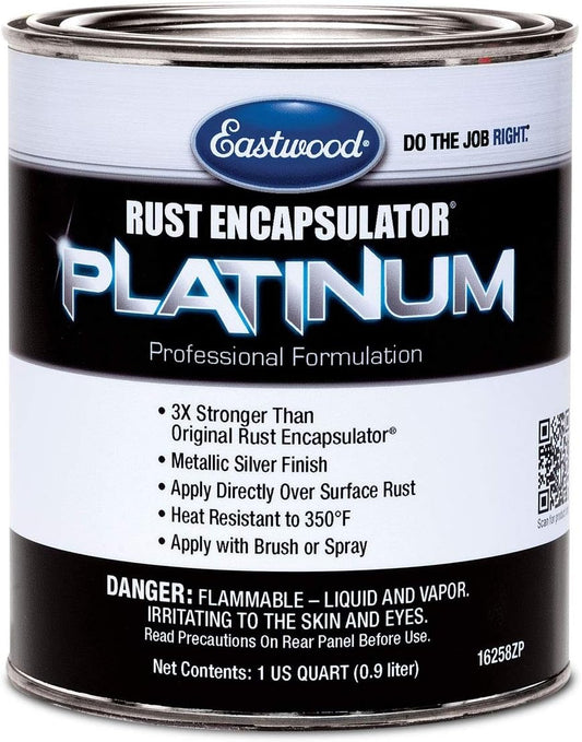 Eastwood Rust Encapsulator Platinum Quart | UV Resistant Aluminum Finish Rust Preventive Coating | Easy Apply High-Tech Formula Automotive Paint to Stop Rust | Rust Remover for Metal Structures