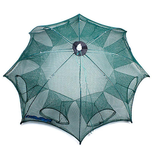 8 Holes Crayfish Automatic Folding Fishing Net Shrimp Cage