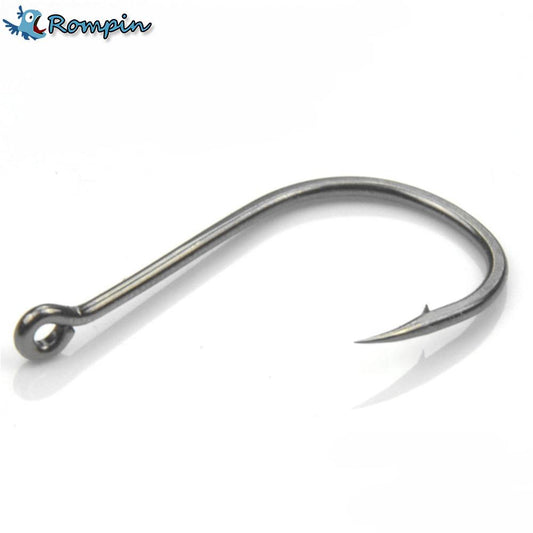 Rompin 50Pcs/box Size #2-15 High Carbon Steel Circle Owner Fishing Hooks