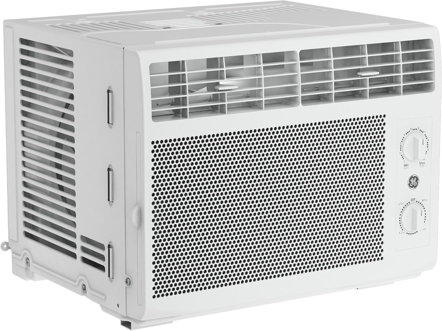GE Window Air Conditioner Unit, 5,000 BTU for Small Rooms up to 150 sq ft. with Manual Adjustable Fan and Cooling Settings, Perfect for Small Bedroom or Living Room, Easy Install Kit Included, White