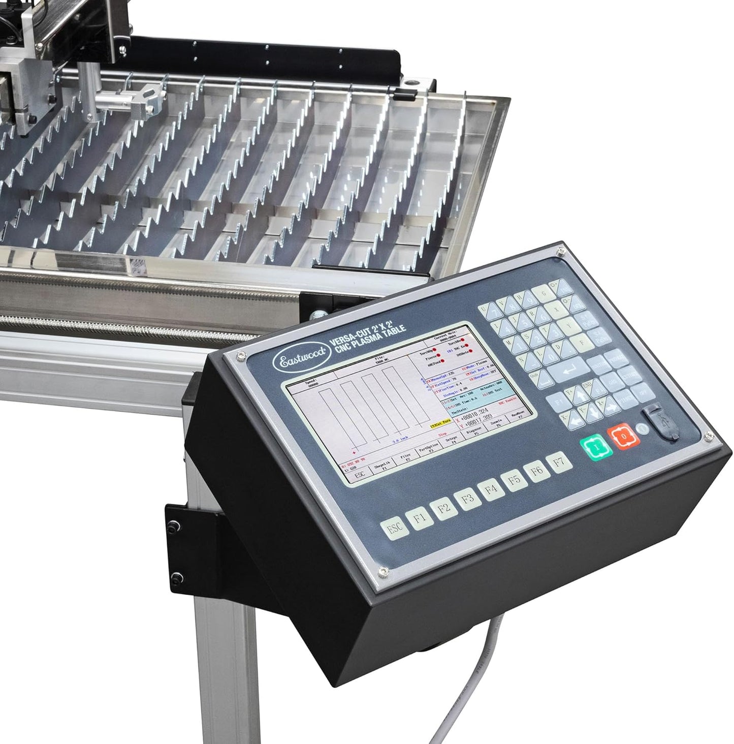 Eastwood Versa-Cut 2'X2' CNC Plasma Table for Plasma Cutter Machine and Metal Cutting Torch Machines | Intuitive LCD Touch Screen Display with CNC Controller & USB Port | 10 Gal Waterbed Capacity