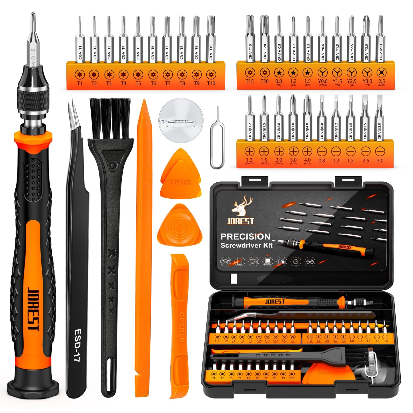JOREST 115 in 1 Small Precision Screwdriver Set, Tool Gifts for Men Dad Him, Magnetic Repair Tool Kit for PC, Laptop, Tablet, iPhone, Macbook, Jewelers, PS5, Xbox, Switch, Game Console, Door &Chair