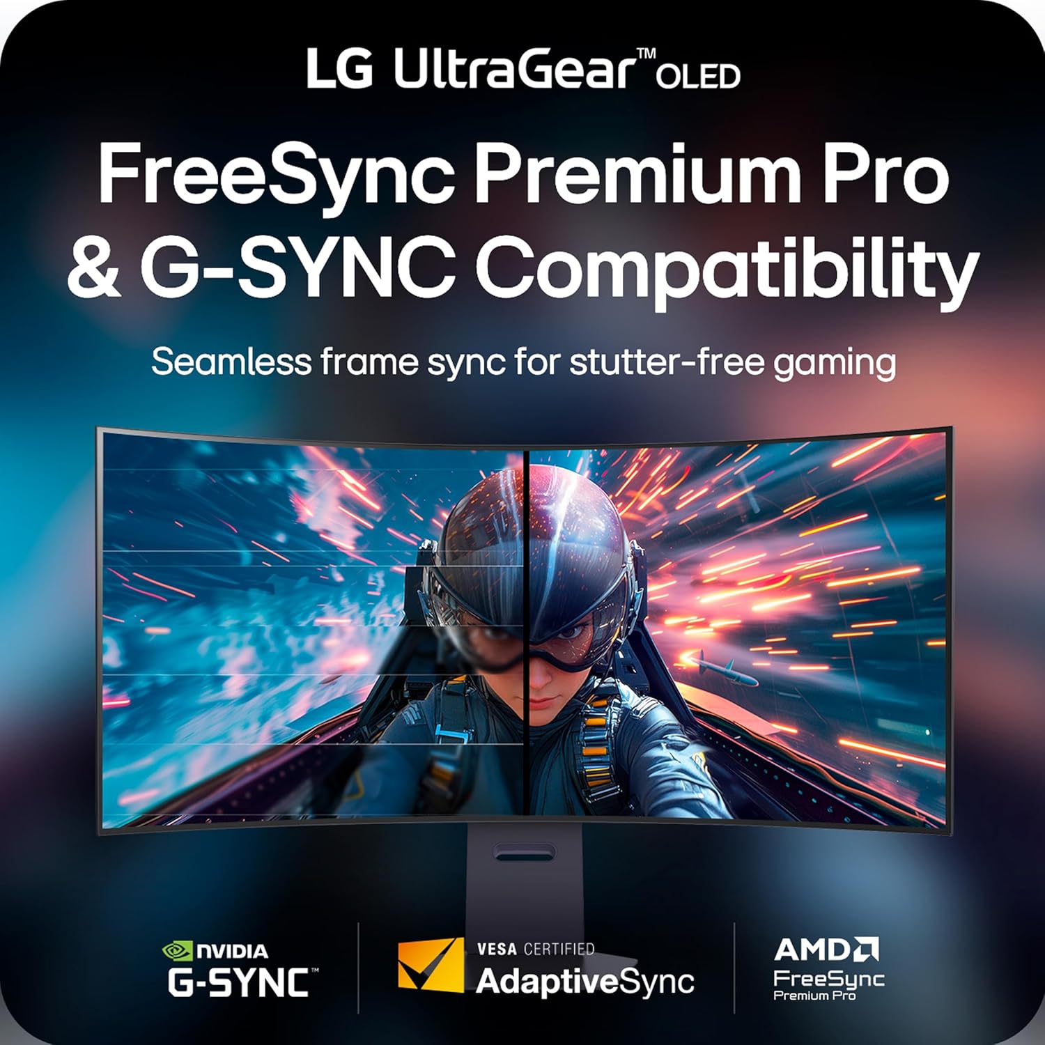 LG 45GX950A-B 45-inch Ultragear 5K2K WUHD (5120 x 2160) OLED Curved Gaming Monitor, Dual-Mode, 165Hz, 0.03ms, NVIDIA G-Sync, AMD FreeSync Premium Pro, HDR True Black 400, USB Type-C 90W, DP2.1, Black