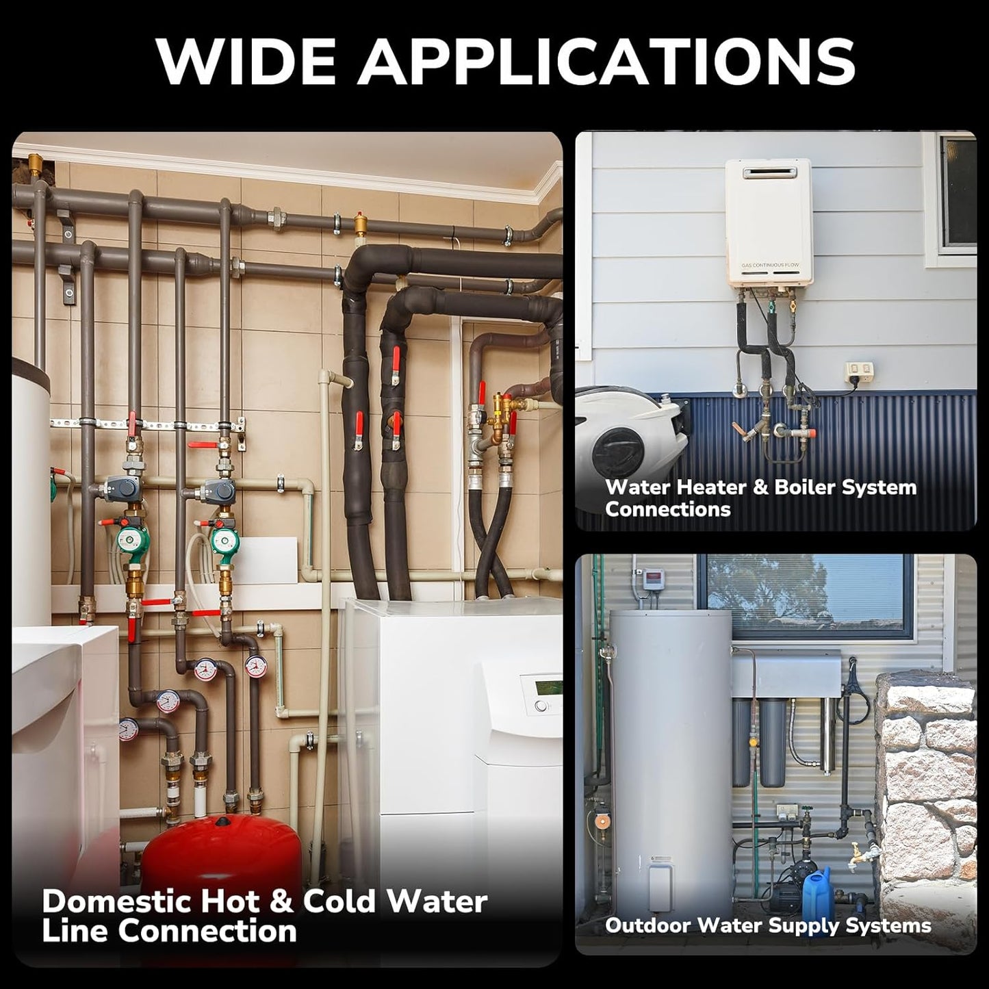 12 Pack 1/2" Pushfit Straing Coupling, Pex Fitting for Copper, CPVC Pipe, Brass Push to Connect Plumbing Fitting with Upgraded Stiffener