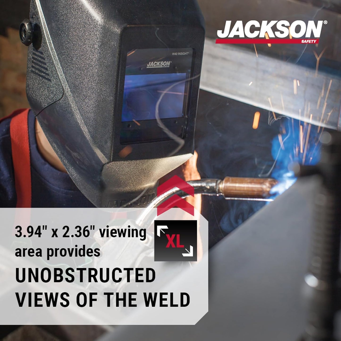 Jackson Safety Insight ADF Welding Helmet - Ultra Lightweight, Auto Darkening Welding Hood with HSL Narrow Shell Design for Confined Spaces - ANSI Z87.1 & CSA Z94.3