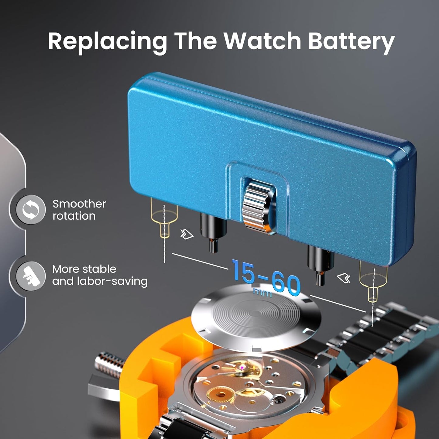 JOREST Watch Repair Kit for Battery Replacement & Link Removal, Resizing &Opener, Watch Repair and Cleaning Screwdriver Set, Wrench Back Remover, Spring Bar Tool