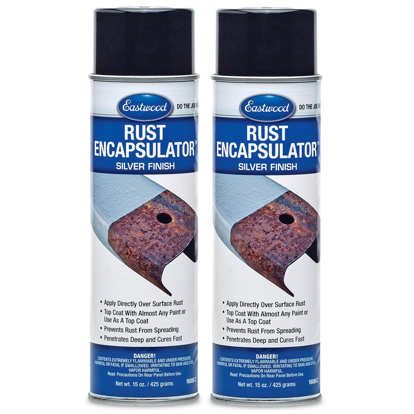Eastwood Rust Encapsulator Aerosol | Quick Drying with UV Resistance and Heat Resistance up to 400 Degrees Fahrenheit | 15 Oz, Black | 2 Pack