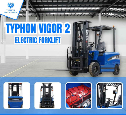 2025 TYPHON Vigor 2.0 Blue Electric Forklift 2 Ton Lifter Lift Truck Jitney Hi-Lo