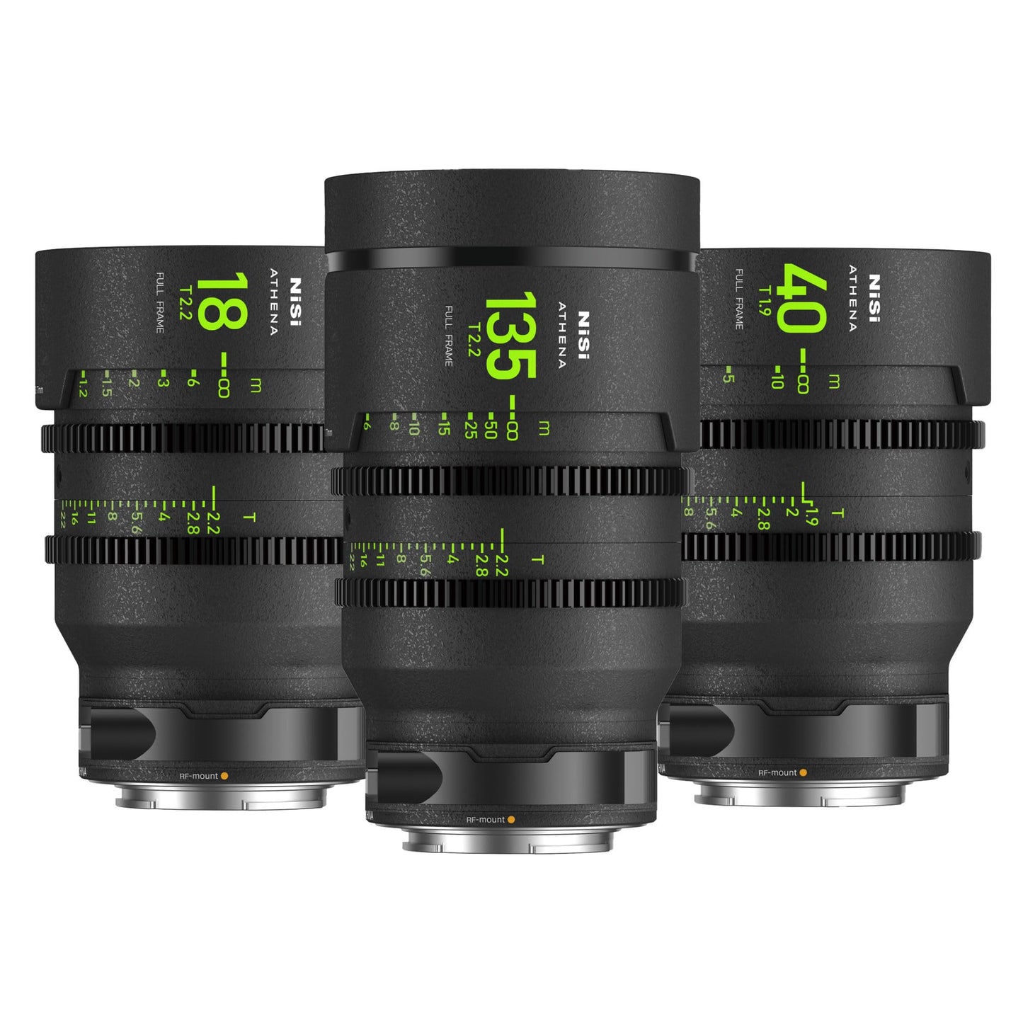 NiSi Athena Prime Full Frame Cinema Lens Master Kit with 8 Lenses 14mm T2.4, 18mm T2.2, 25mm T1.9, 35mm T1.9, 40mm T1.9, 50mm T1.9, 85mm T1.9, 135mm T2.2 + Hard Case (RF Mount)