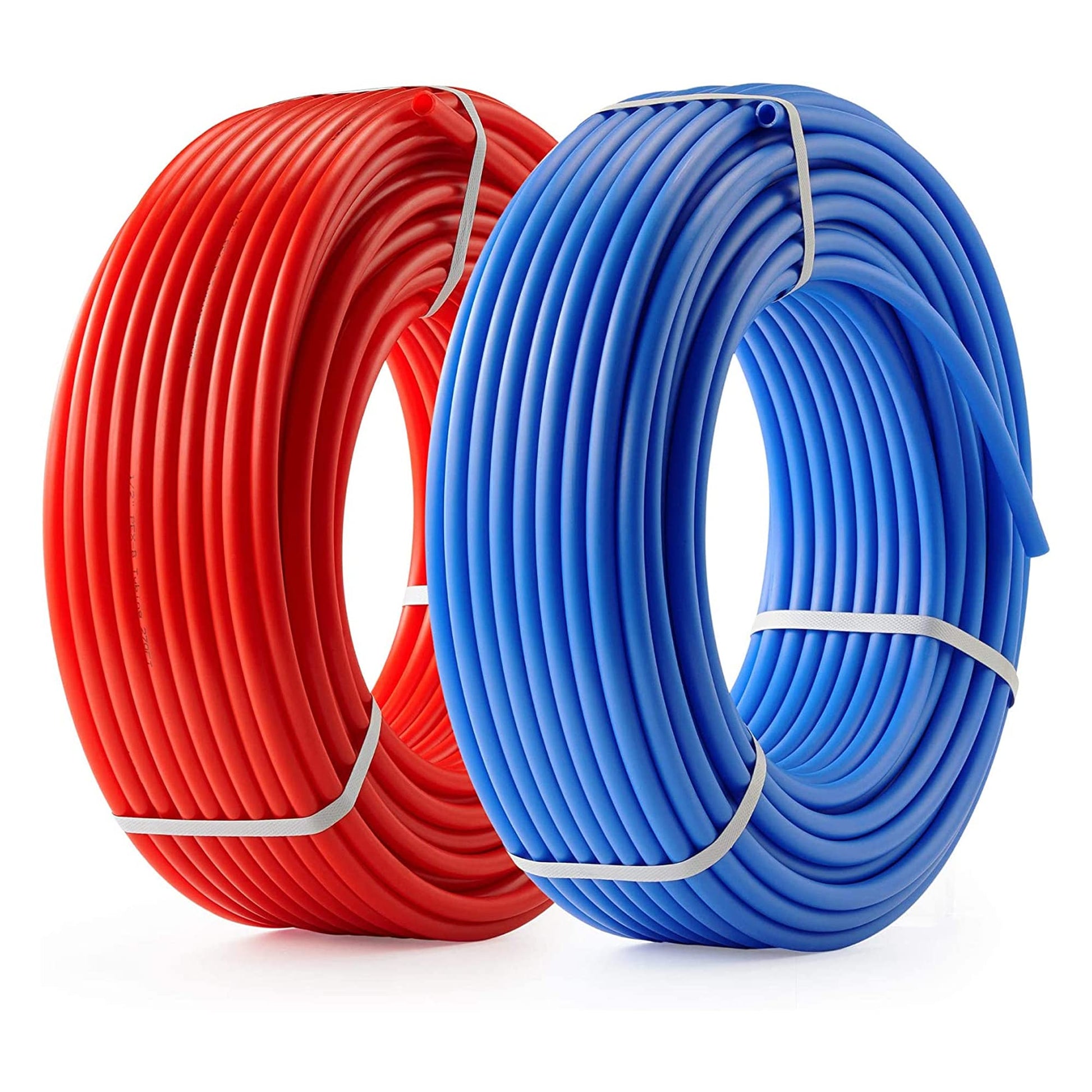 PEX B Tubing - 2 Rolls of PEX Tubing - 1/2 Inch X 100 ft Blue and Red Pipe - Non-Barrier Radiant Heating Plumbing for Cold and Hot Water (Type B)