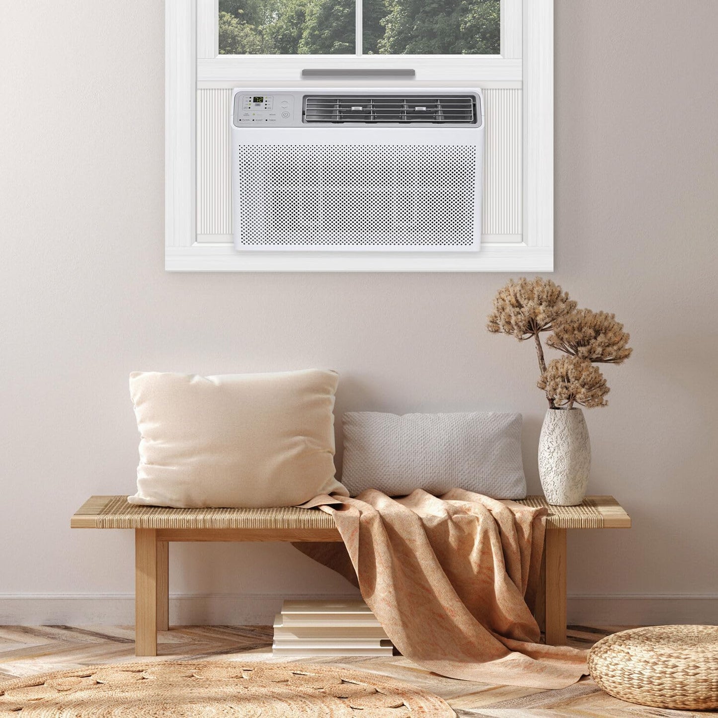 TCL H8W35W 8,000 8000 BTU Smart Window Air Conditioner, Fan & Dehumidifier, 350 Sq. Ft, Remote Control, Compatible with Alexa/Google Assistant, White