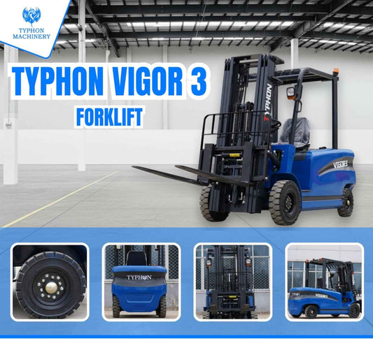 2025 TYPHON Vigor 3.0 Blue Electric Forklift 3 Ton Lifter Lift Truck Jitney Hi-Lo