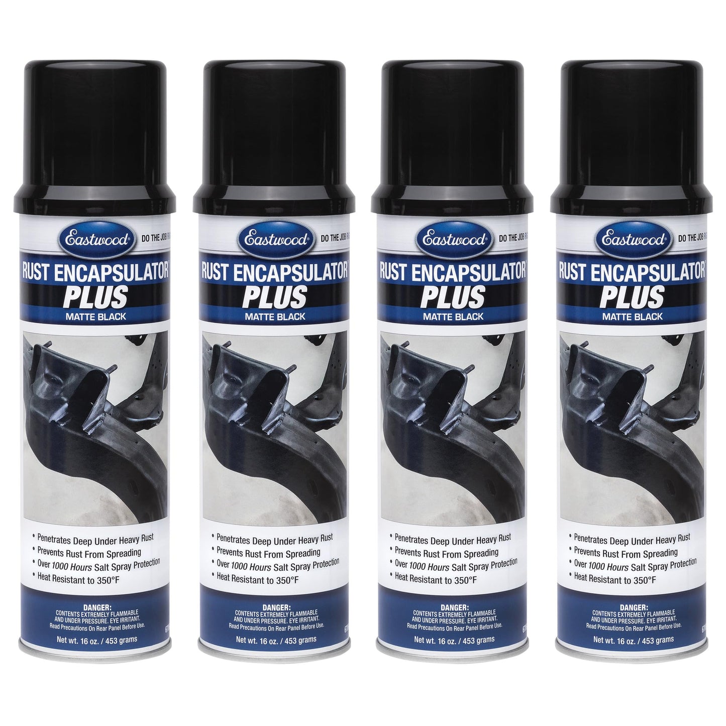 Eastwood Matte Black Rust Encapsulator Plus | Long Lasting Durable Finish 1 Coat Automotive Maximum Rust Protection | Heat Resistance up to 350 Degrees F | 16 oz. Aerosol | 1 Pack
