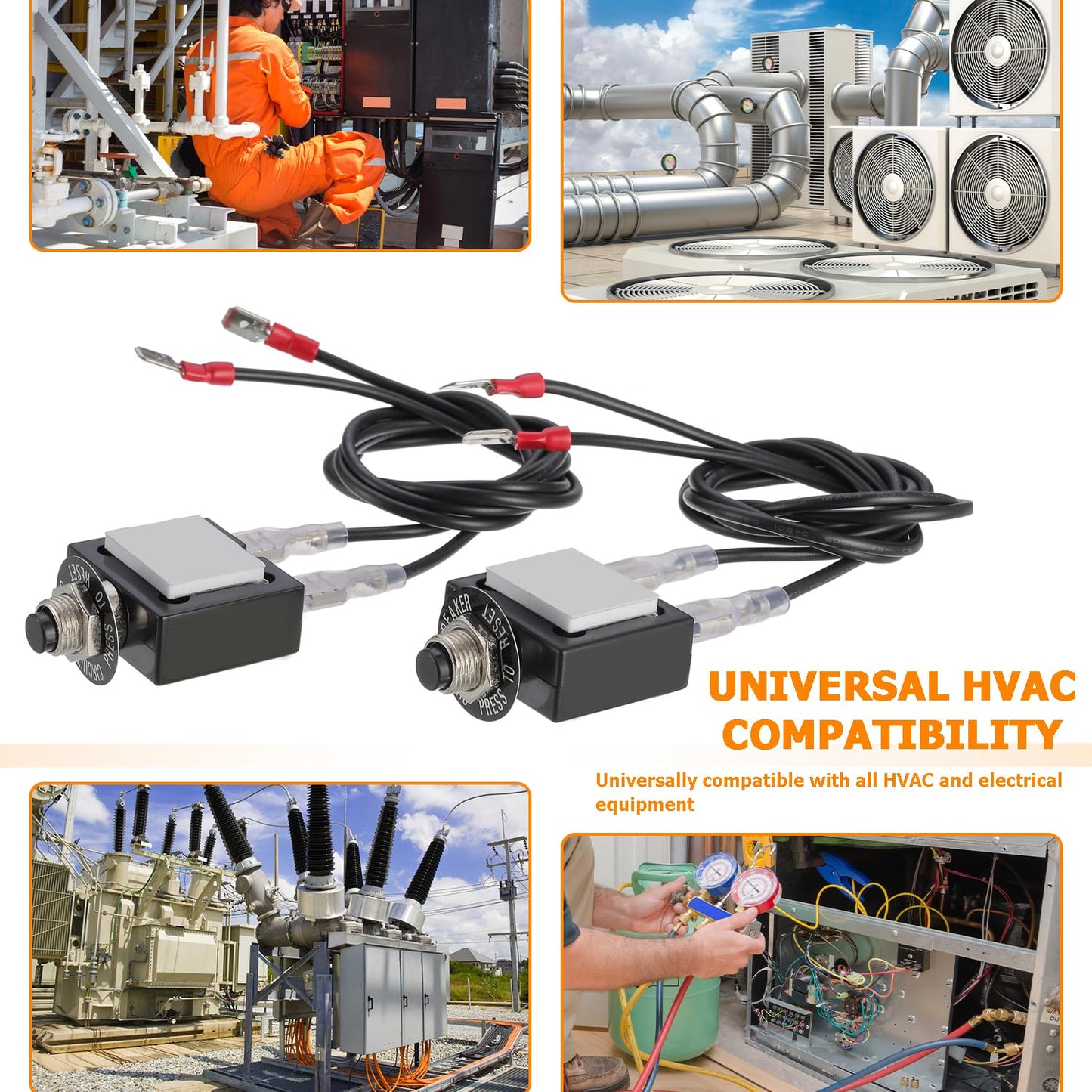 3 AMP 5 AMP Resettable Fuse HVAC Tools Circuit Tester for Circuit Breaker 32V DC & 125/250V AC