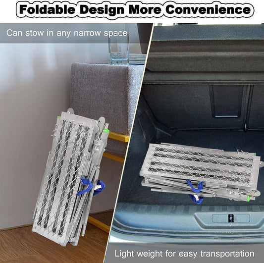 Adjustable Height Folding Work Platform Scaffold Tower Ladder Stool Portable Galvanized Steel Welding Equipment for Multipurpose Use 180cm Height Heavy Duty Industrial Grade Foldable Step St