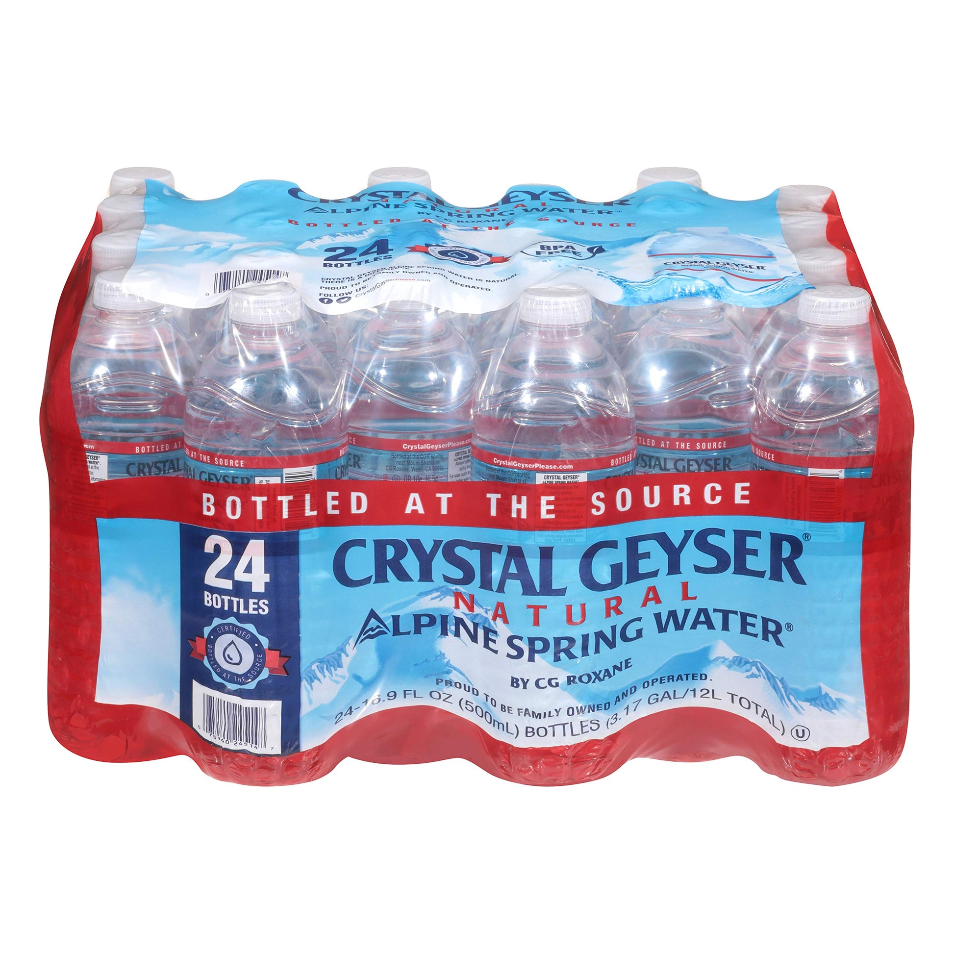 Crystal Geyser Pallet Of 84 Cases, Of Alpine 100% Natural Spring Water, 24 16.9oz bottles per Case, Bottled at The Source
