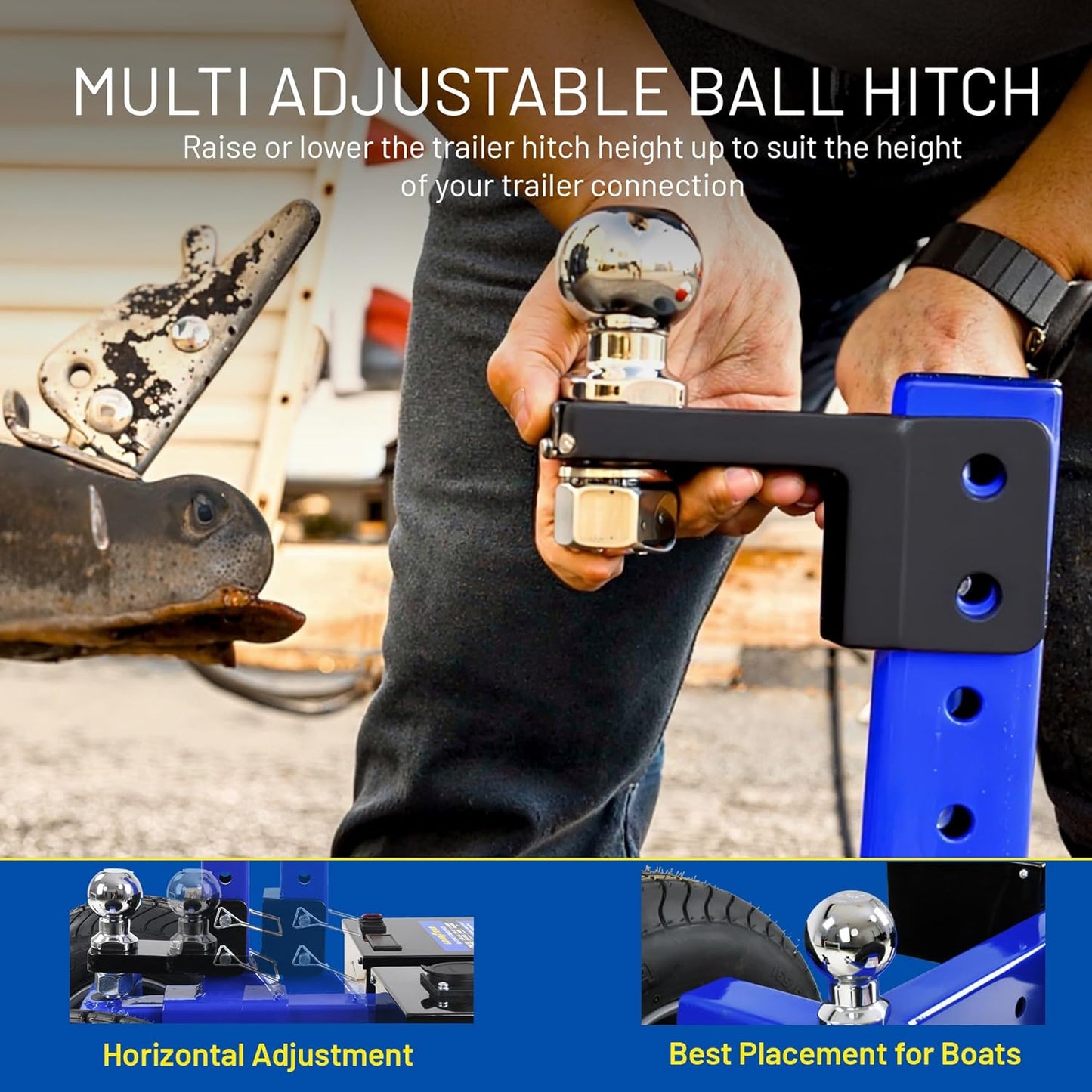 Goodyear Electric Trailer Dolly Super-Duty 7500lbs Max Trailer Weight, 5500lbs for Boats, 1100lbs Tongue Weight, All-Terrain Wheels Ideal for RVs, Toy Haulers, Car Trailers, and Campers