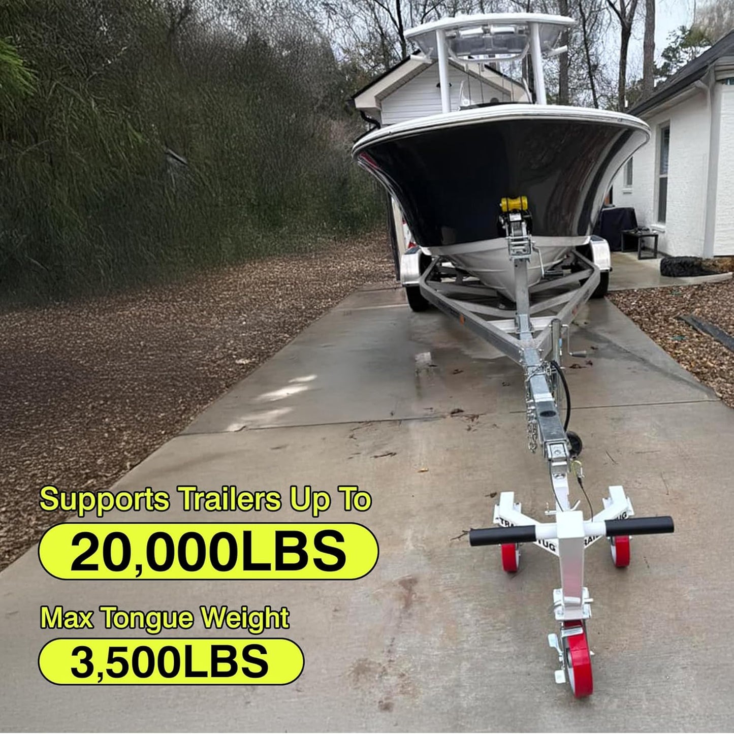 Trailer Tug | Supports up to 20,000LBS | 3,500 lb Max Tongue Weight | Mover for RV, Boat, Camper, Flatbed, Enclosed Trailers | World's Greatest Trailer Dolly