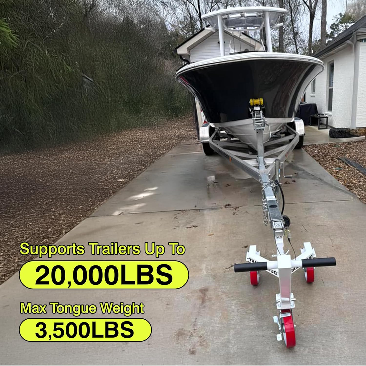 Trailer Tug | Supports up to 20,000LBS | 3,500 lb Max Tongue Weight | Mover for RV, Boat, Camper, Flatbed, Enclosed Trailers | World's Greatest Trailer Dolly