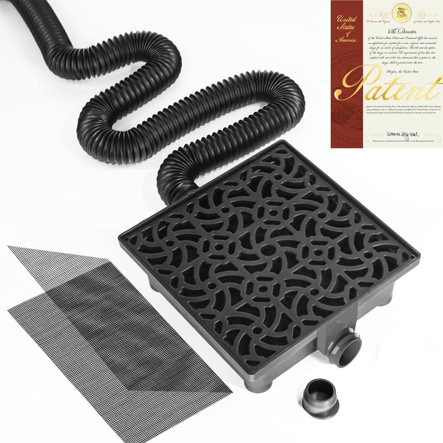 NAACOO Extra 8 Ft Flexible Pipe with Connector - 2 Inch Diameter, Use for Catch Basin's Other Side Drainage or Splicing