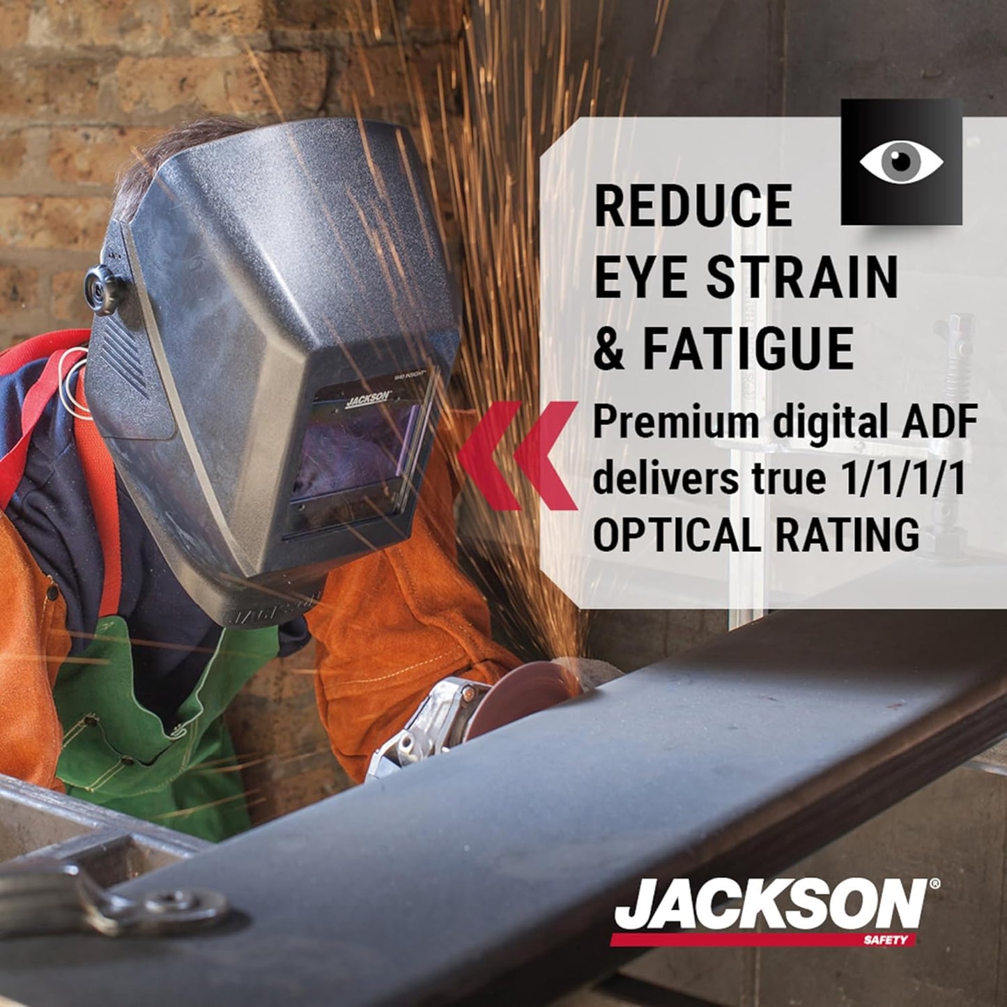 Jackson Safety Insight ADF Welding Helmet - Ultra Lightweight, Auto Darkening Welding Hood with HSL Narrow Shell Design for Confined Spaces - ANSI Z87.1 & CSA Z94.3