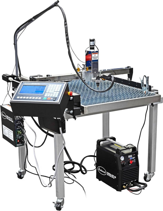 Eastwood Versa-Cut 2'X2' CNC Plasma Table With CNC Cut 40A Plasma Cutter Machine with Cutting Torch | All-in-One Professional Dual Voltage Metal Precision Cutting and Sheet Fabrication Equipment Set
