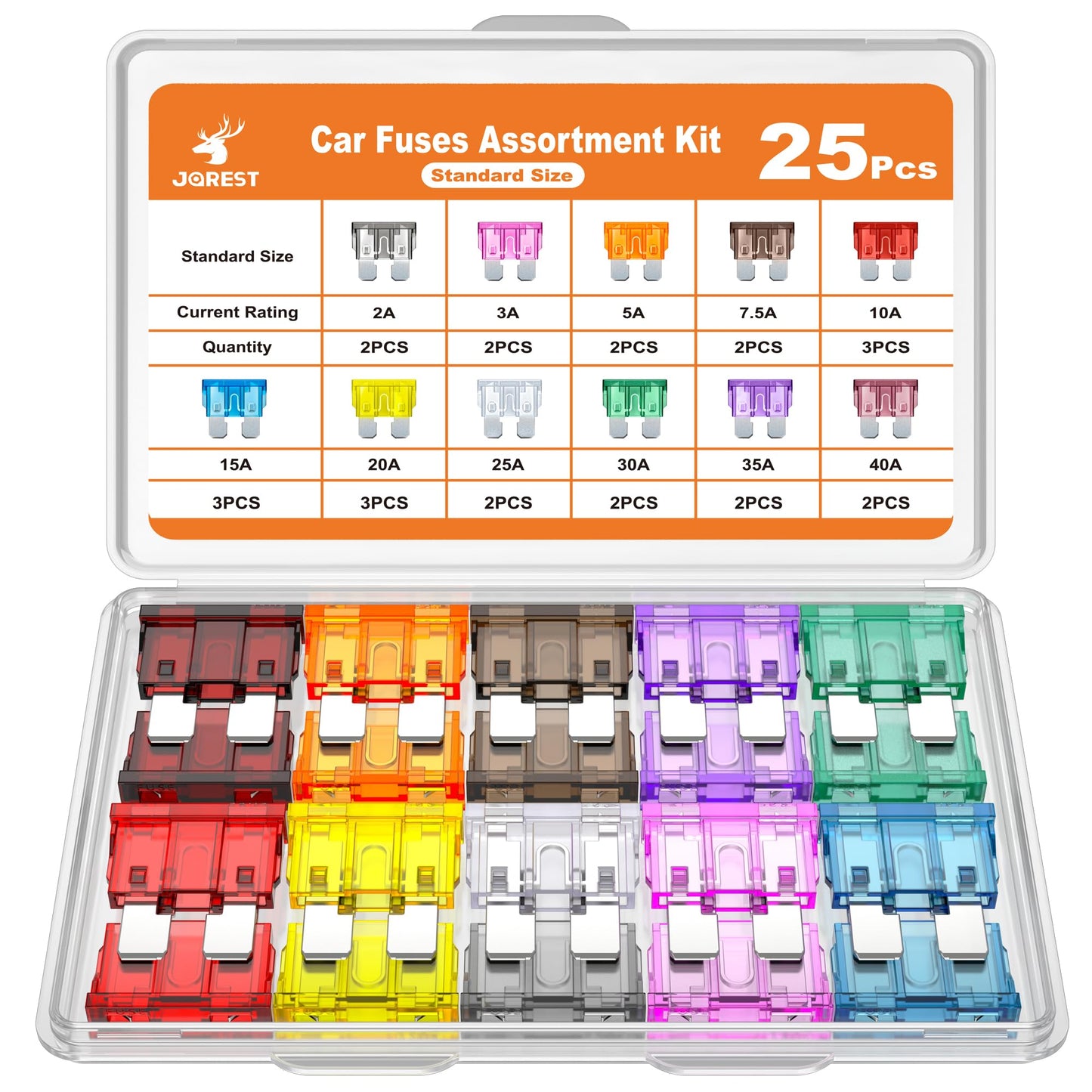 JOREST 360Pcs Car Fuse Assortment Kit, 160 Mini Blade Fuses Automotive + 90 Standard Auto Fuses + 50 Micro Fuse + 60 Micro2 – for RV/Truck/Motorcycle(2A 3A 5A 7.5A 10A 15A 20A 25A 30A 35A 40A)