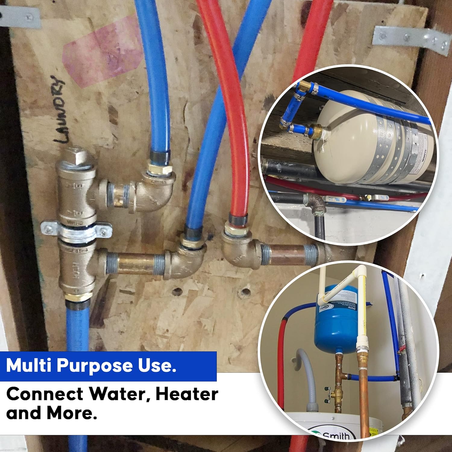 PEX B Tubing - 2 Rolls of PEX Tubing - 1/2 Inch X 100 ft Blue and Red Pipe - Non-Barrier Radiant Heating Plumbing for Cold and Hot Water (Type B)