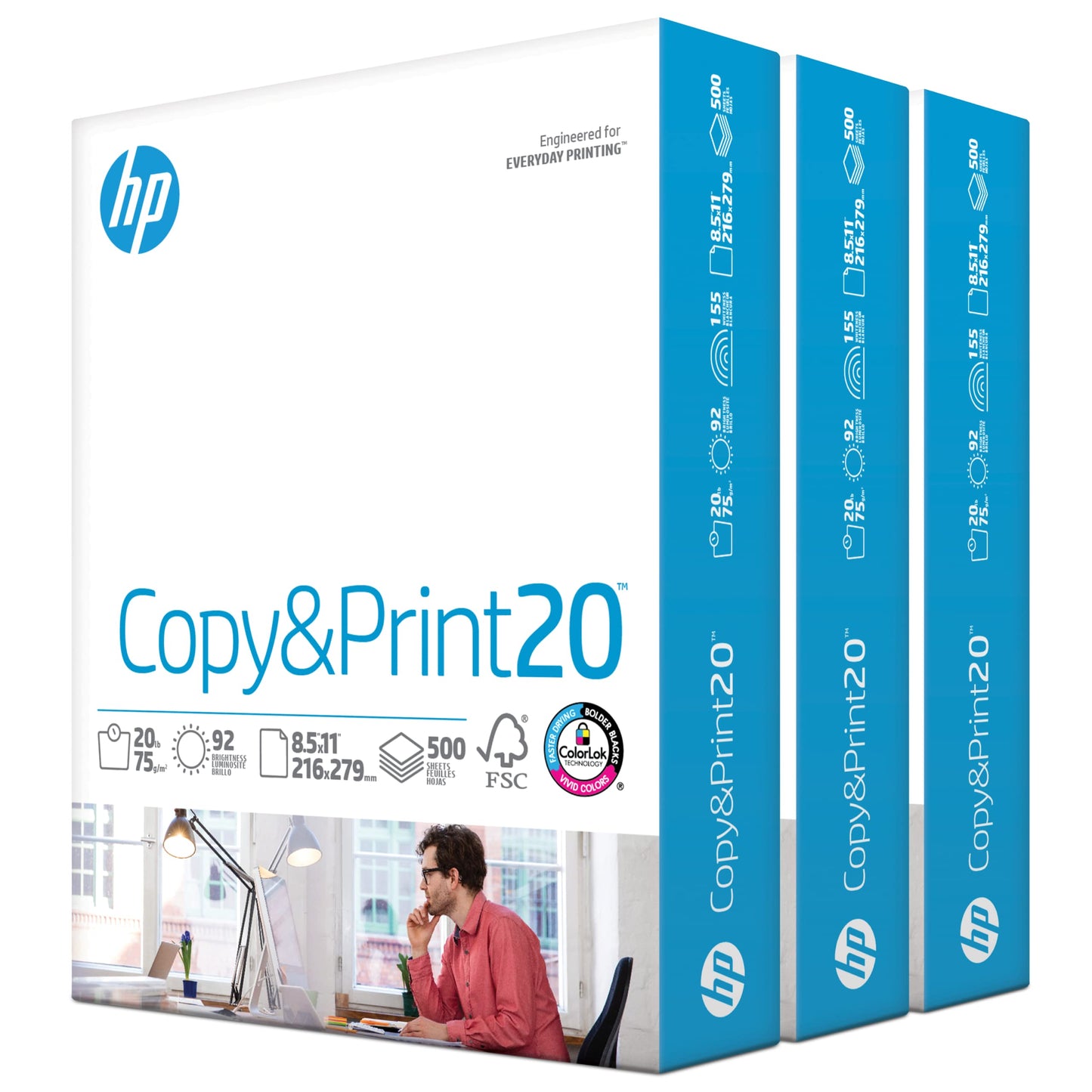 HP Printer Paper | 8.5 x 11 Paper | Copy &Print 20 lb | 1 Pallet - 40 Case - 200,000 Sheets | 92 Bright | Made in USA - FSC Certified | 200060P